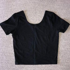 American Apparel black cotton spandex crop tee